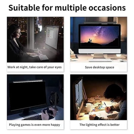 WQNZMADO Monitor Light Bar LED Desk Lamp Dimmable Computer Lamp Eye-Caring Lamp USB Reading Light Backlight Screen Light Bar