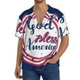 thumbnail image 3 of KLL God Bless America Patriotic Star Print Men's Shirt Short Sleeve Button Down Summer Cuba Beach Shirts- X-Large, 3 of 7