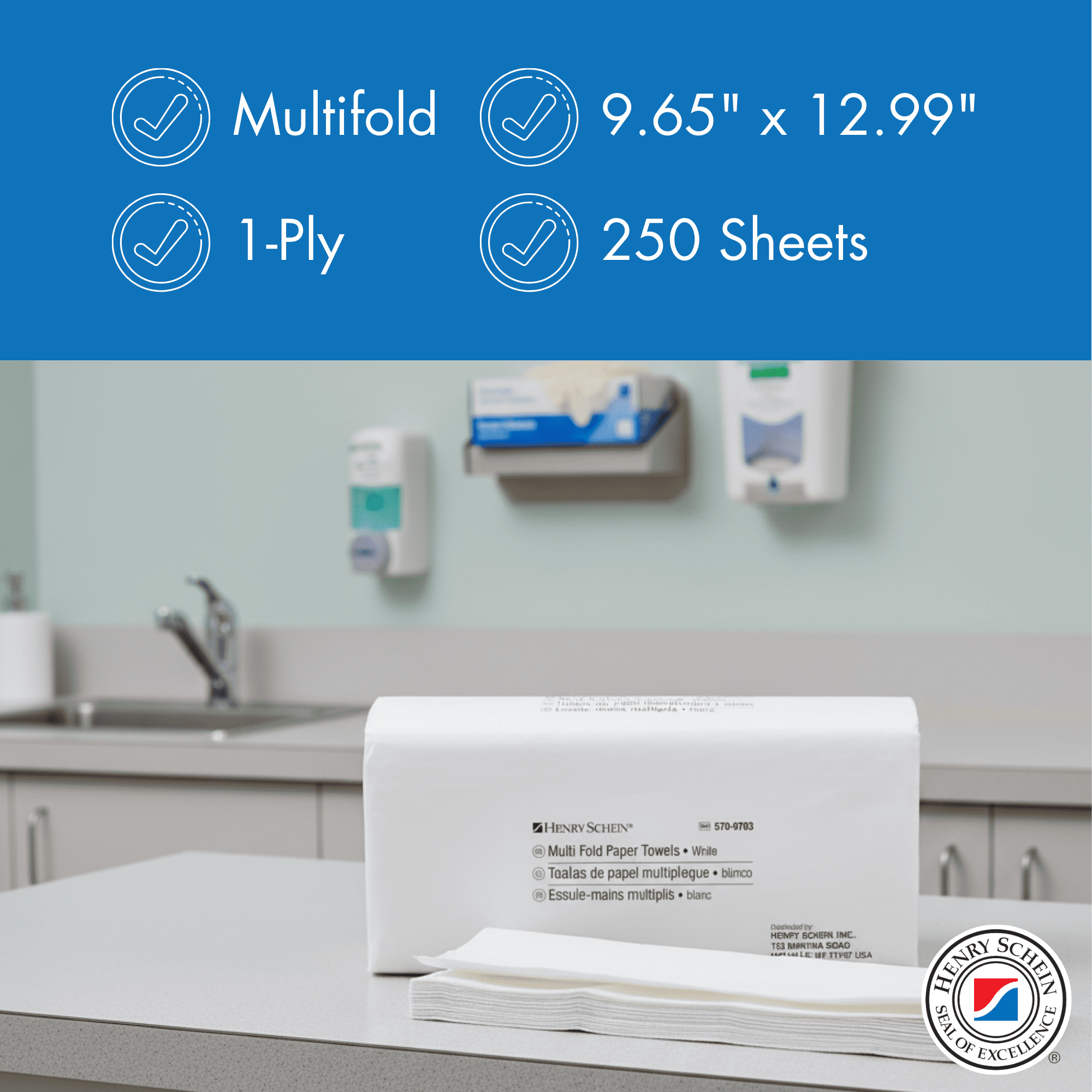 Henry Schein Multifold Paper Towels, 4000 Pcs, 16 Pack