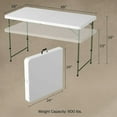 thumbnail image 2 of Adjustable Folding Table 4 Foot Plastic Utility Table Extra Holiday Seating, 2 of 3