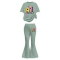 thumbnail image 3 of Girls Casual Outfit with Flared Pants Comfortable Playwear Two Piece Coordinated and Bottoms for Toddler Kids Volleyball Outfits for Girls, 3 of 5