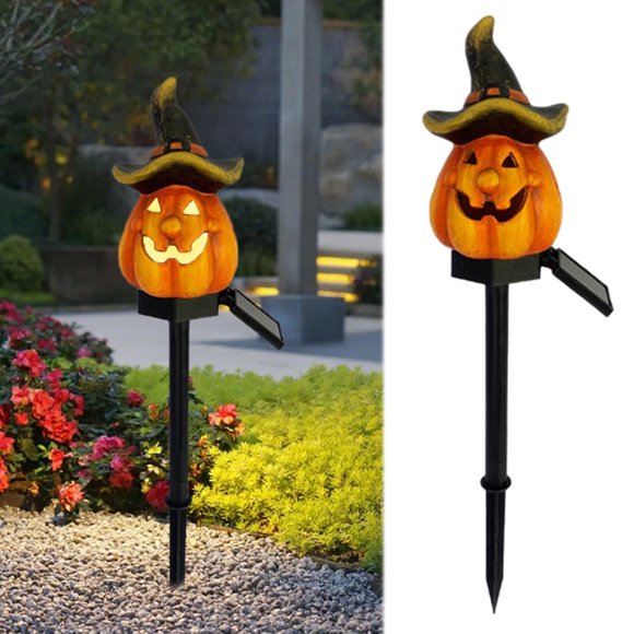 Lumières Solaires de Jardin Extérieures Décoration d'Halloween Lampe en Résine avec Piquet et Design Corbeau pour Atmosphère Projecteurs pour Cour Brancher Lumières de Plafond Modernes pour Chambre sous Lumières Sans Fil avec Dessous