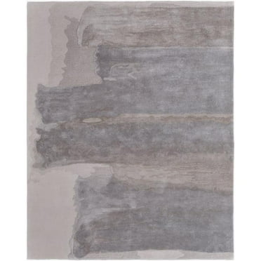 HomeRoots 566513 5 x 8 ft. Abstract Hand Tufted Rectangle Area Rug, Gray & Ivory