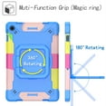thumbnail image 3 of ELEHOLD Case for Samsung Galaxy Tab A9 Plus 11 Inch (SM-X210/X215/X216/X218) with 360° Rotating Handle Grip Kickstand Crossbody Shoulder Strap for Kids Children Adults Shockproof Cover,Rainbow Blue, 3 of 8
