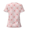 thumbnail image 4 of Naloa Rabbit And Cherry Print T-Shirts Short Sleeve V Neck Tees for Women Fashion Tops Trendy Lightweight Soft Casual Summer Outfits Clothes, 4 of 5
