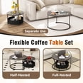 thumbnail image 5 of Giantex Round Coffee Table Set of 2, Circle Cocktail Table, Nesting Side Table w/Metal Frame, Gray, 5 of 6