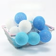 thumbnail image 3 of Cotton Ball String Fairy Lights,Hanging Lamp,Led Lights for Kids Bedroom,Home Decor,Garden Hanging Lights Cotton Thread,20 LED Warm Lights Decor Led Decor,Festival Ball Light-strip,10 ft,Blue, 3 of 7