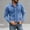Blue, variant on Men's Classic Denim-Style Long Sleeve Button-Down Shirt, Western Retro Pocket Turn-Down Collar Top, Daily Travel Street Casual Male Clothing Black L