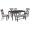 Gray, variant on Kitchen Table and Chairs for 6, SEGMART Rustic Style Dining Table Set, 6 PCS Wood Frame and MDF Surface Kitchen Furniture Set for Home Coffee Shop Apartment, Gray Dining Chairs Seat with Bench, B1144