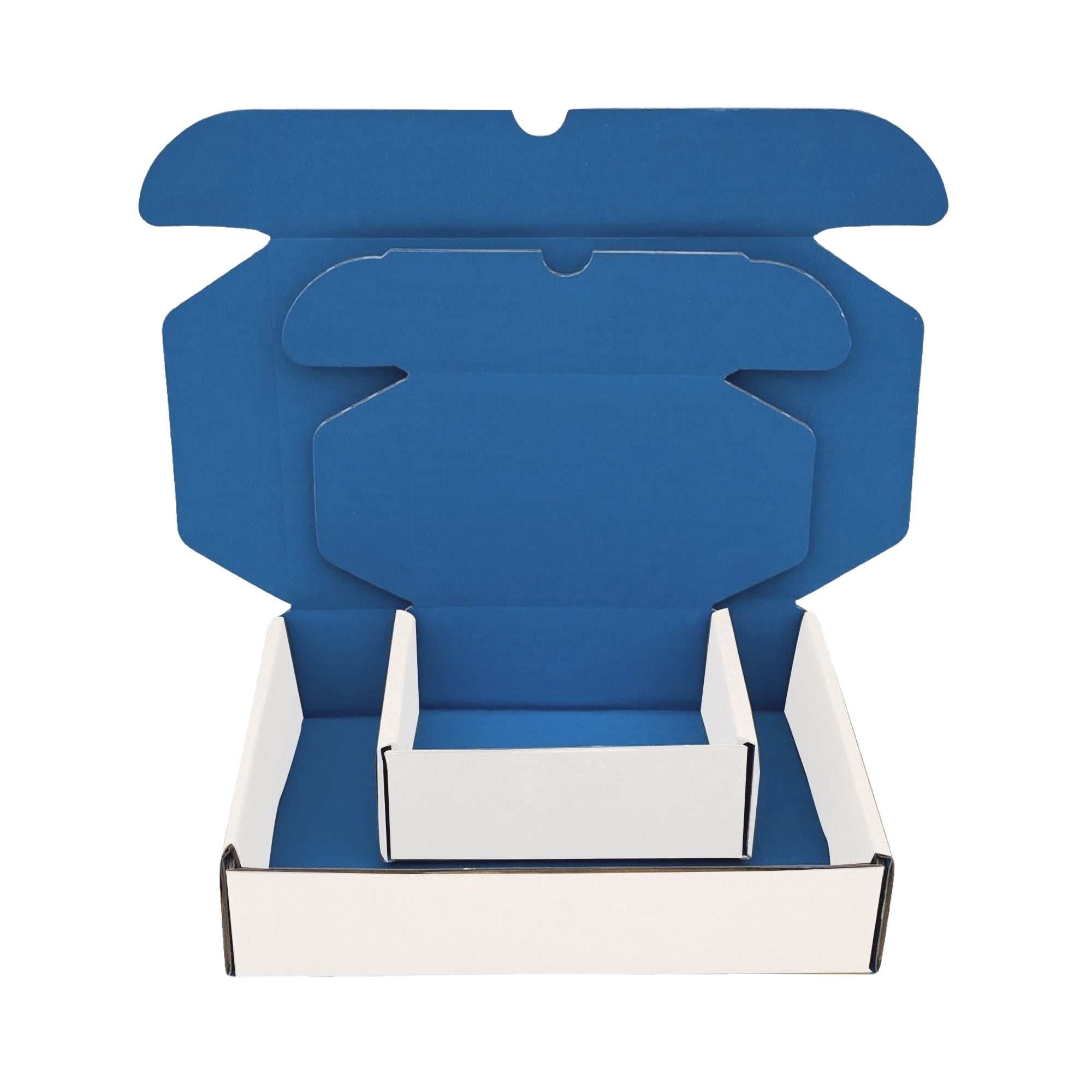 Ucanpack Corrugated White (Blue Inside) Medium Mailer Box ECT-32 Heavy Duty Moving Box , 8 x 4 x 4" - 50 Pcs