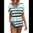 thumbnail image 1 of Blusas de Verano para Mujer, Camisas de Corta Tipo Dolman, Conjuntos de Moda 2025 con Cuello en V. Verde L, 1 of 9