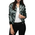 thumbnail image 2 of INSPIRE CHIC Blouson Bomber Court à Imprimés Floraux pour Femme à Col Montant à Fermeture à Glissière, 2 of 4