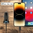 thumbnail image 3 of Cellet 30 Watt / 6.1 Amp Apple MFi Certified Lightning 8-Pin Cable with Extra USB-C Port Car Charger Compatible to iPhone 14, 13, 12, 11, X, 8, 7, 6, 5 Series, 3 of 8
