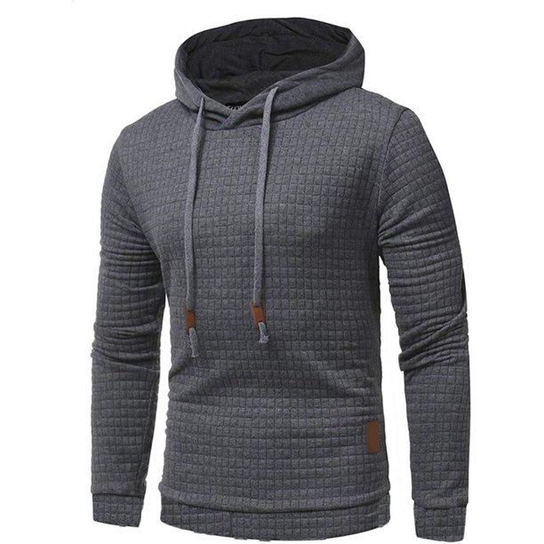 Sexyshine Otoño Invierno Casual Manga Larga Cuello Embudo Cuadros Jacquard Jersey Con Capucha Top Sudadera Sudaderas