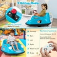 thumbnail image 6 of Costway Ride on Bumper Car for Kids with Remote Control 360 Degree Spin LED Light Blue, 6 of 10