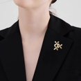 thumbnail image 3 of fuxzkrlz Brooch Pin for Women, Shell Petals Design Lapel Pin with Rhinestones, Flowers Secure Small Pin Buckle for Suits Dresses Scarves Gift, 3 of 7