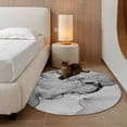 thumbnail image 2 of Gray Abstract 3FT Round Area Rugs for Living Room Silver Marble Ripples Clouds Luxury Fluid Art Ultra-Thin Non-Slip Round Rugs Machine Washable Low Pile Circle Carpet for Bedroom Kitchen Nursery, 2 of 9