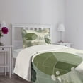 thumbnail image 3 of Ambesonne Monstera Quilted Bedspread Set 2 Pcs, Boho Love Mid Century Art, Twin Size, Reseda Green Taupe, 3 of 5