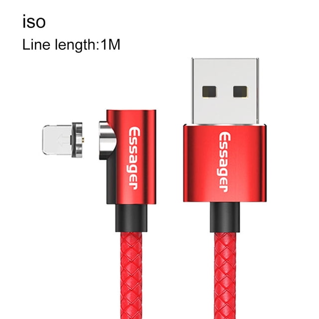 Essager Cable de carga para teléfono con codo de carga con conector giratorio de 360 grados, rojo, 1 m, repuesto para IOS Inevent EL5313-02