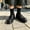 Black, variant on Women Casual Flat Sole Shoes Roomy Round Toe Chic Belt Buckle Simple Slip on Shoes for office Work and Street Wear Brown 8(40)