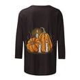 thumbnail image 4 of 3/4 Sleeve Halloween Shirt,2024 Halloween TShirts for Women Holiday Pumpkin Graphic Tees Shirts Trendy Dressy 3/4 Sleeve Tops Workout Fall Crewneck Tunic Blouse, 4 of 5