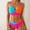 Hot Pink#1, variant on Swim Suits for Women 2026,Women's Two Piece Color Block Bikini Sets Supportive Wide Strap Swimsuit 2026 Blue XL