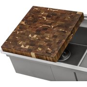 Ruvati 17 x 16 x 2 inch thick End-Grain Acacia Butcher Block Solid Wood Large Cutting Board - RVA2445ACA