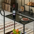 thumbnail image 5 of Metal Wine Bar Serving Cart with Rolling Wheels and Handles for Dining, Living room or Entryway, 5 of 7