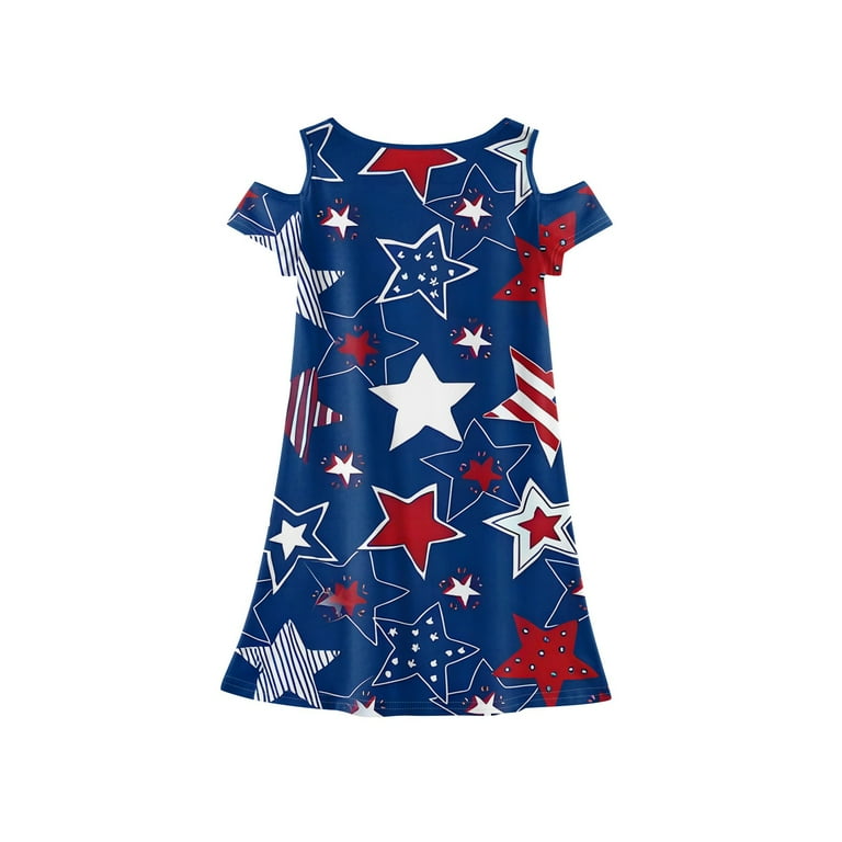 Abcomgle Girls 4th Of July Dress Cold Shoulder Stars and Stripes Graphic  Patriotic Dresses Casual A-Line Cold Shoulder Tank Dresses Cute Pleated  Independence Day Sundresses for Kids Girls 5-6 Years - Walmart.com
