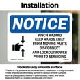 thumbnail image 3 of Pinch Hazard Keep Hands Away With Symbol OSHA Notice Vinyl Decal Label 24 Inch x 18 Inch - 10 Pack, 3 of 6