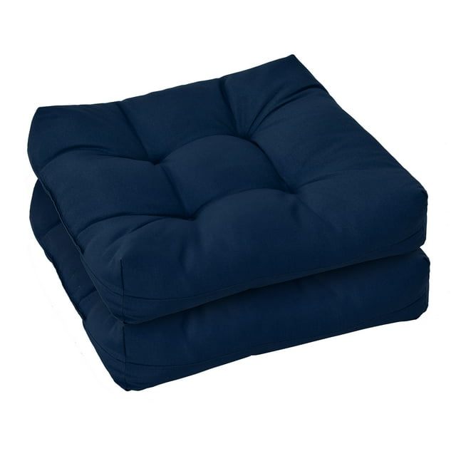 Costway 2PCS 21" x 21" Patio Chair Seat Cushion Pads Indoor/Outdoor Navy