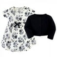 thumbnail image 2 of Touched by Nature Baby and Toddler Girl Organic Cotton Dress and Cardigan 2pc Set, Black Floral, 6-9 Months, 2 of 4