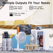 200W Portable Power Station with 40800mAh Battery Pack and 60W 18V ETFE Portable Solar Panel - Ideal for Camping, Emergency, and Home Use
