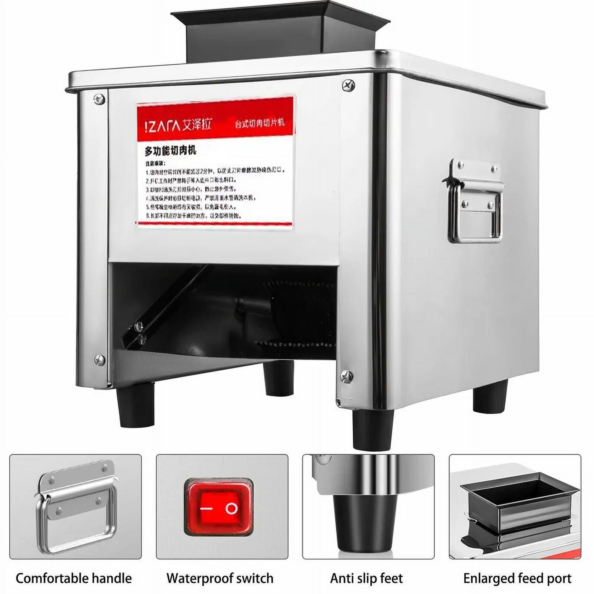 TOPCHANCES Upgraded Meat Cutter Machine, Commercial 5mm TOPCHANCES Upgraded Meat Cutter Machine, Commercial 5mm
