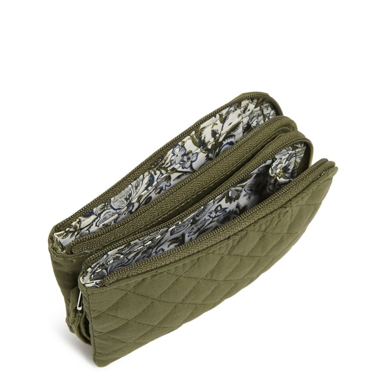 Vera Bradley Women s Cotton RFID Double Zip ID Climbing Ivy Green