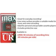 Maxell UR 90 Normal Bias Blank Audio Recording Cassette Tape, Low Noise, 90 Minute Recording Time, 5 Pack