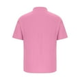 thumbnail image 4 of Cethrio Girls Short Sleeve Shirts, Loose Summer V Neck Casual Button Down Shirts Pink Size 9-10T, 4 of 5