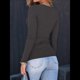 thumbnail image 5 of Camisas de Larga para Mujer, Blusas de Cuello Cuadrado, Blusas Básicas de Punto Acanalado, Conjuntos de Otoño, Ropa de Moda Gris Oscuro XL, 5 of 8