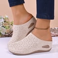 thumbnail image 5 of HNMKIU Sandals for Women Fashion Open Toe Hollow Out Platform Slides Comfortable Casual Beach Slippers with Elegant On Design Summer Shoes Beige,6.5, 5 of 7