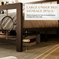 thumbnail image 6 of Amolife Twin Size Bed Frame, Heavy Duty Metal Platform Bed with Vintage Circular Headboard & Footboard, Brown, 6 of 9