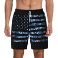 thumbnail image 2 of Picia Navy Camouflage American Flag pattern Mens Swim Trunks with Compression Liner Stretch Beach Shorts Quick Dry with Zipper Pockets No-Chafing Board Shorts-Large, 2 of 9