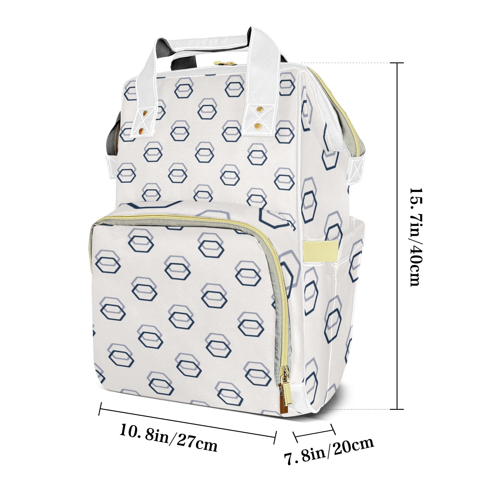 Abstract Geometric Pattern Diaper Bag Backpack – Large Capacity, Insulated Baby Bottle Pocket, Multifunctional Mommy Bag for Boys & Girls