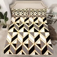 thumbnail image 2 of Homewish Geometric Stripes 3pcs Twin Sheet Sets for Female Men Women,Retro Minimalist Twin Fitted Sheet,Vintage Aesthetic Breathable Flat Sheet,Microfiber Bedroom Decor, 2 of 7