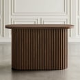 thumbnail image 3 of Jofran Auden Oval Mid-Century Modern Fluted Pedestal Base Sofa Console Table, 3 of 10