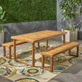 thumbnail image 6 of GDF Studio Bies Outdoor Acacia Wood Picnic Set, Natural, 6 of 13