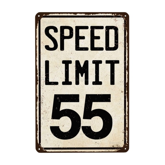 Speed Limit 55 MPH Vintage Metal Sign, Retro Tin Signs Posters for Man Cave Bar Garage Car Room Streets Wall Decor Art 8 x 12 Inch