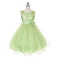 thumbnail image 4 of Kid's Dream Robe Fleurie Double en Sequins Vert Lime pour Bébé Filles 18M, 4 of 4