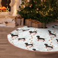 thumbnail image 6 of Daiia Dachshund On A Skateboard Drawing Merry Christmas Tree Skirt , Xmas Large Lace-up Tree Skirt, Santa Snowflakes Rustic Home Decorations New Year Party Farmhouse Decor-48", 6 of 7