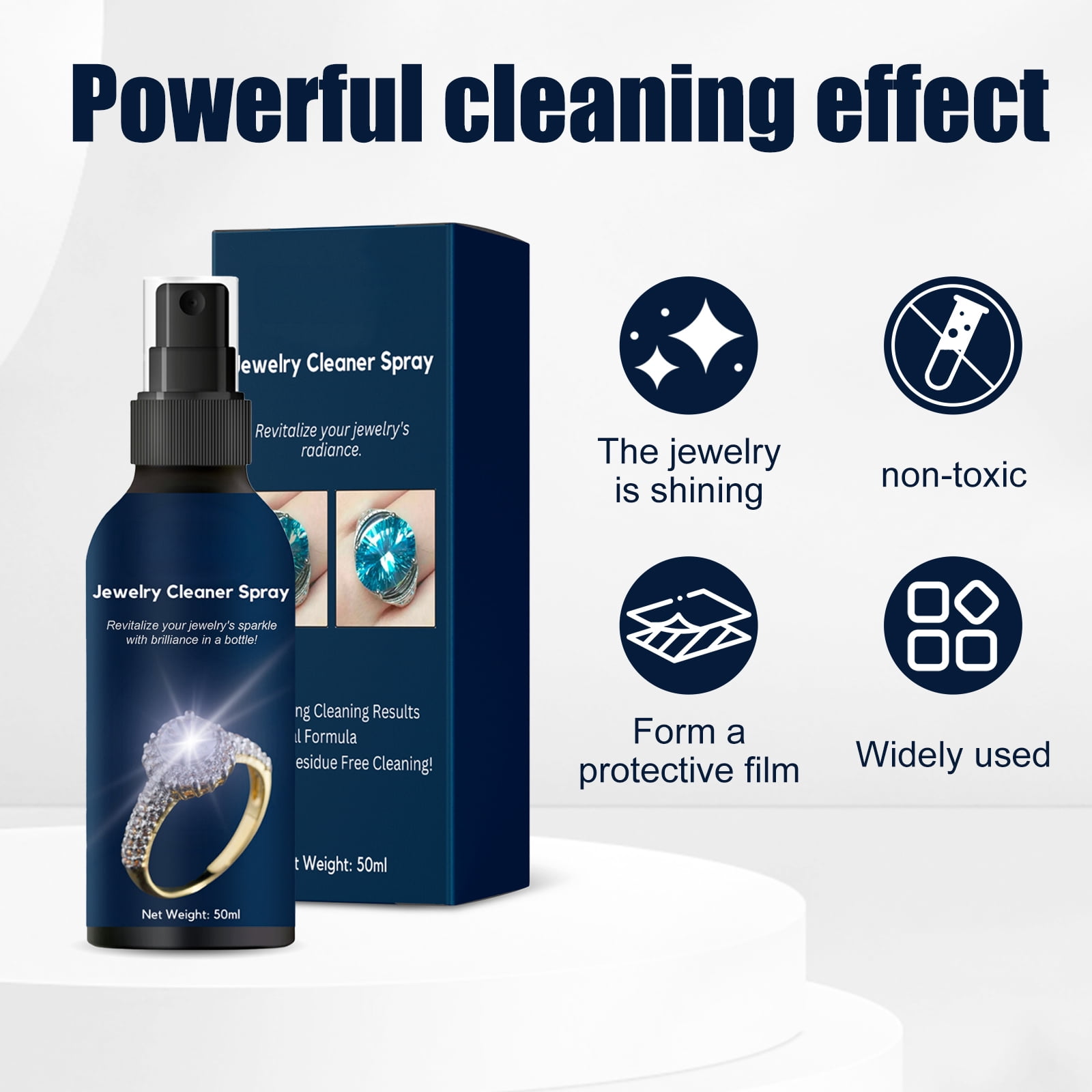 Alvantor Anti-Tarnish Jewelry Cleaner Spray for Gold and Silver, Restores Shine, 1.69 fl oz