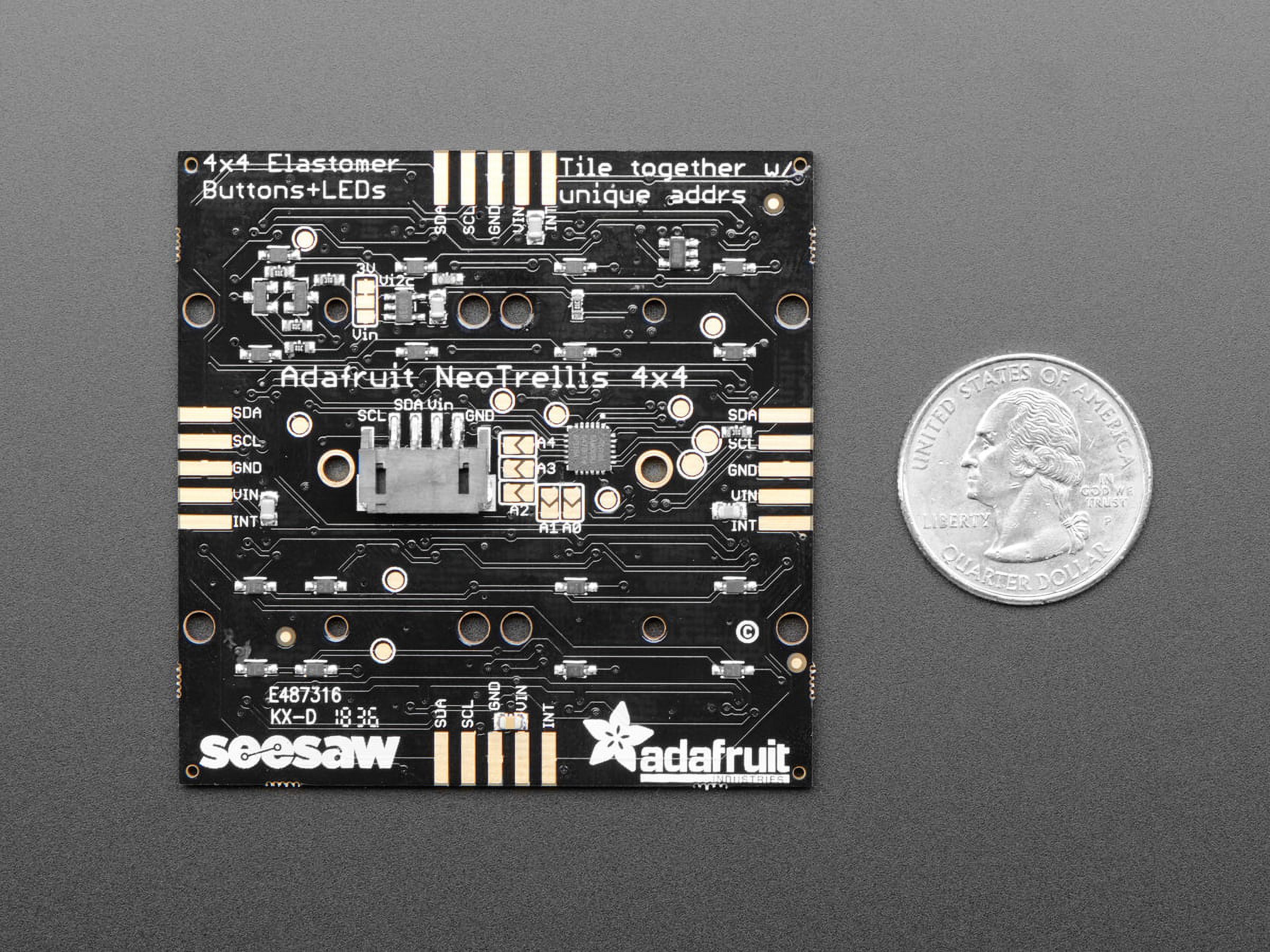 Adafruit NeoTrellis RGB Driver PCB for 4x4 Keypad
